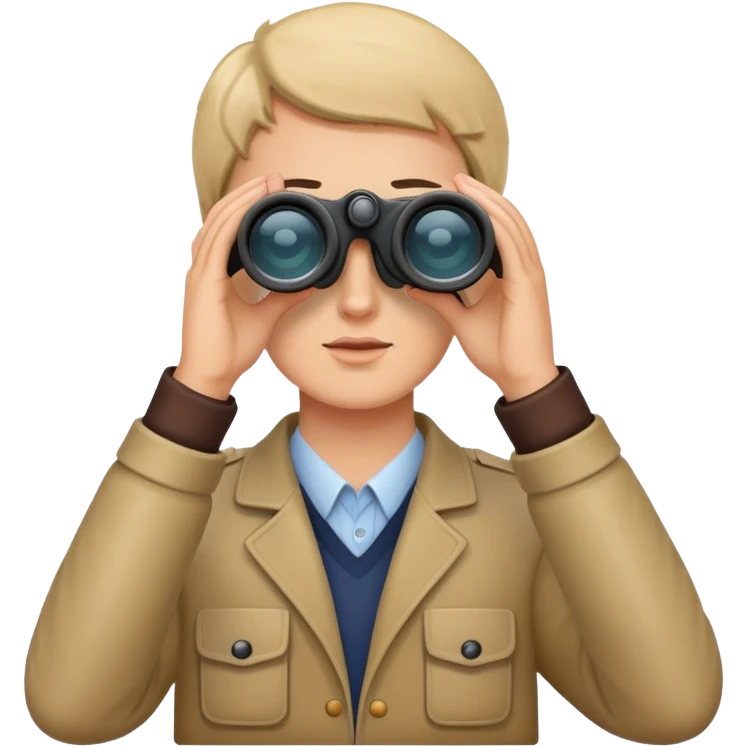thinking with binoculars  emoji