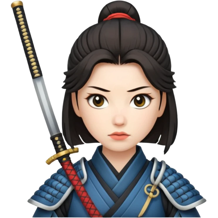 lady samurai holds katana emoji