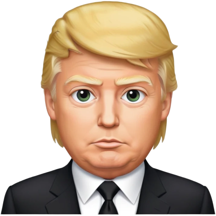 Donald Trump with black suit and tie emoji