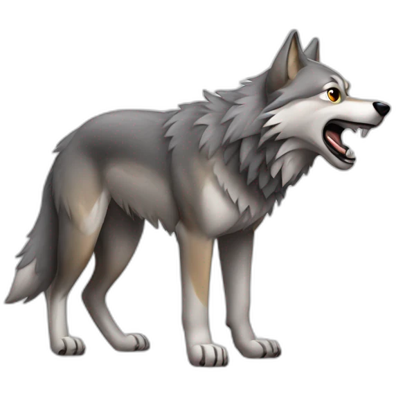 Wolf with up finger emoji