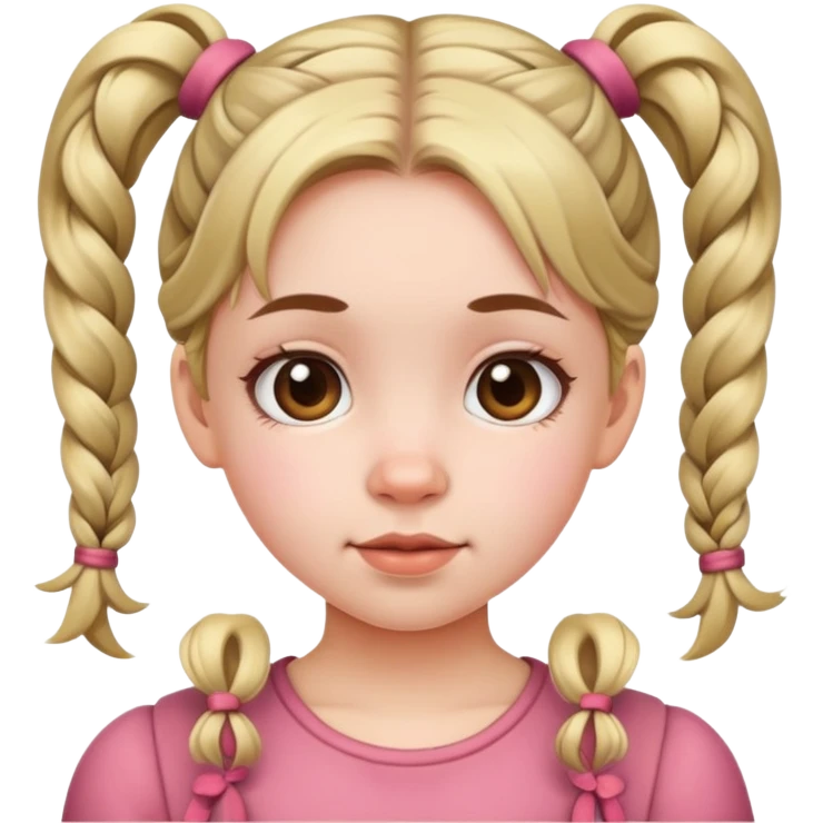 Cute young girl with pigtails emoji