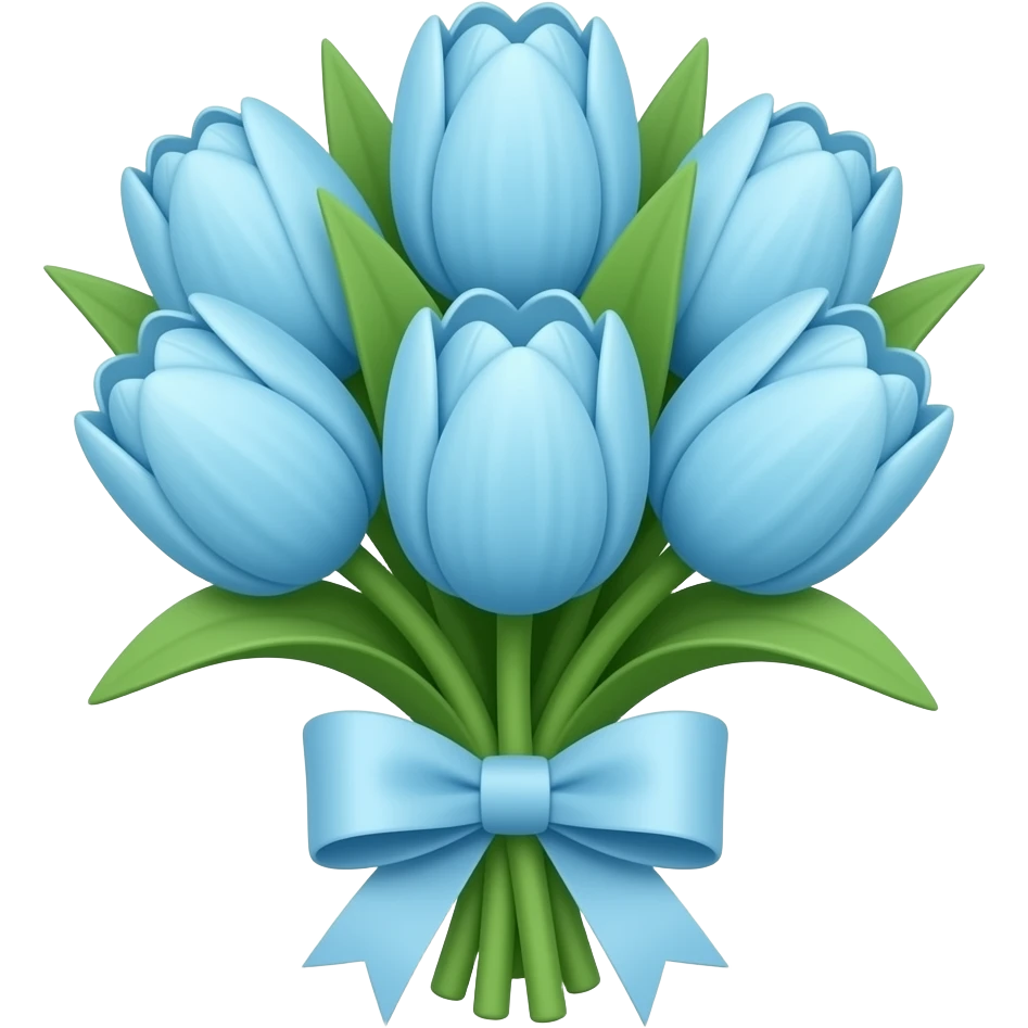beautiful light blue tulip bouquet with bows most beautiful emoji