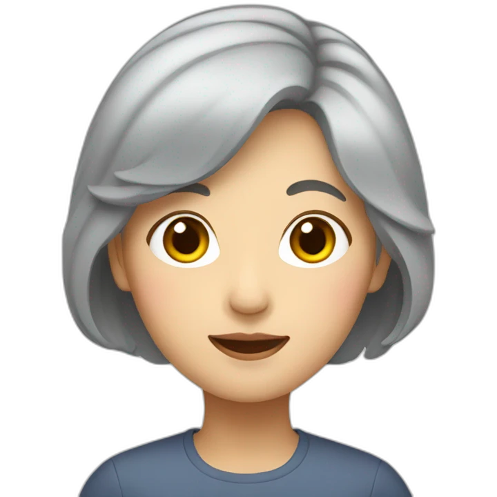 Korean mom with gray hair emoji