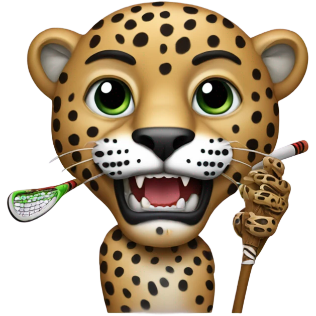 jaguar holding one lacrosse stick emoji