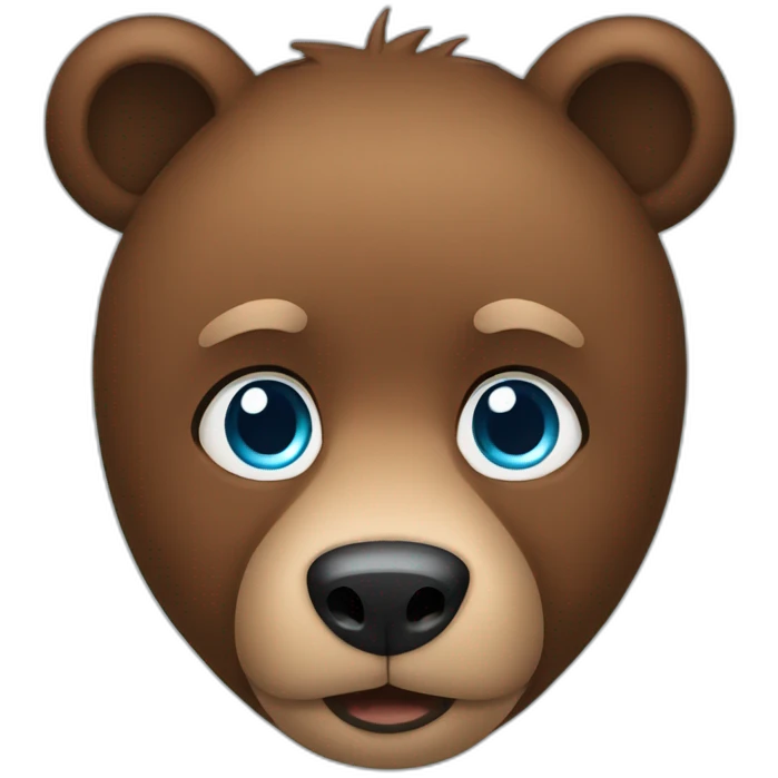 Brown bear blue eyes emoji