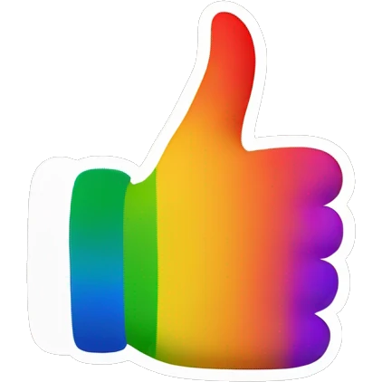 Rainbow color thumbs up emoji