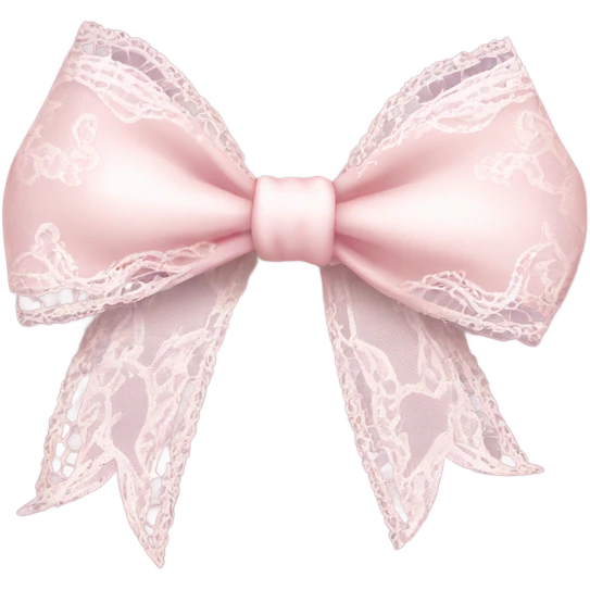 light pink bow with white lace emoji