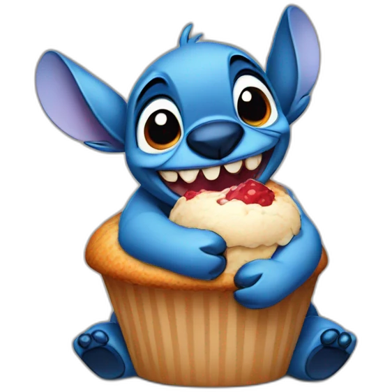Stitch eating a muffin  emoji