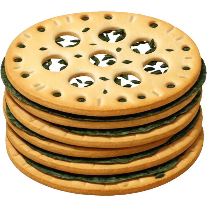 Round crispy Asian crackers with seaweed around emoji