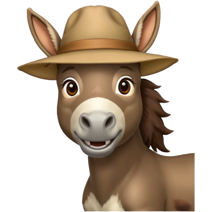 donkey with hat emoji