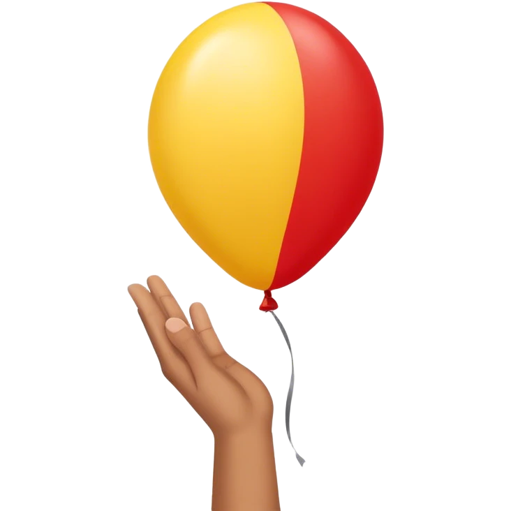 letting go of a yellow red balloon hand  emoji
