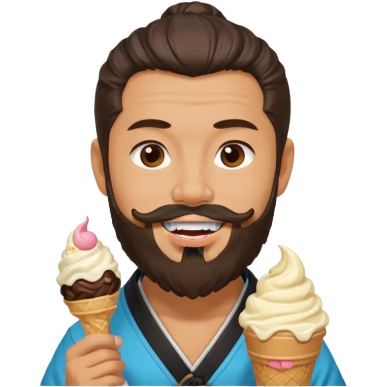 SAMURAI WITH EAT ICE CREAM BEARD GAY emoji