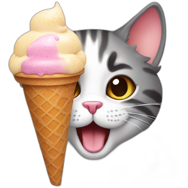 Cat with ice cream emoji