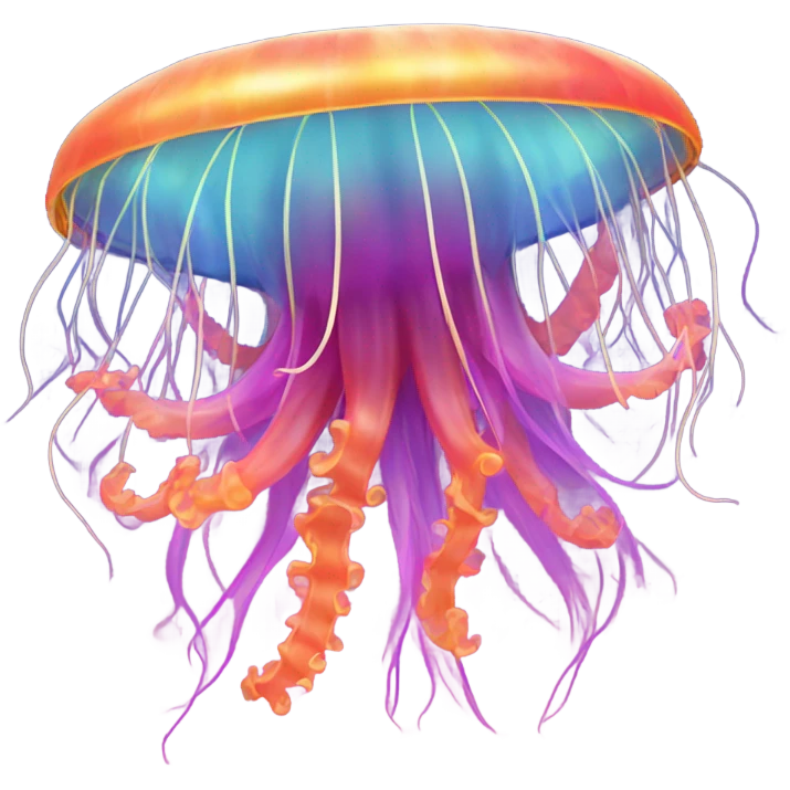 Colorful jellyfish hula-hooping  emoji