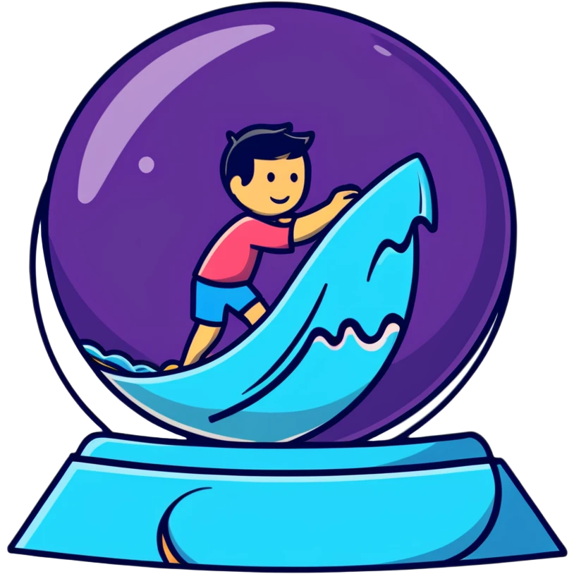  Crystal ball with surfer emoji