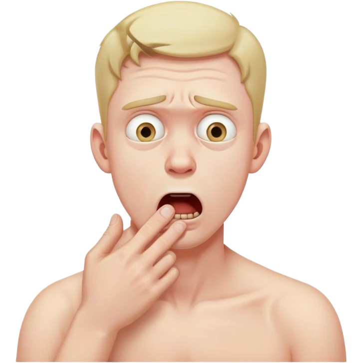 a guy choking himself emoji
