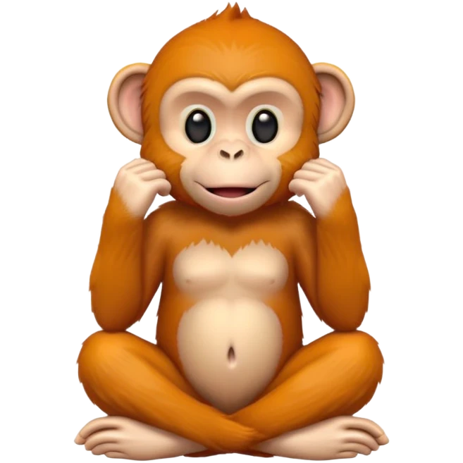 Ginger hear no evil monkey emoji