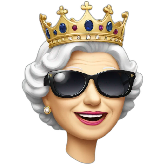 Queen Elizabeth with sunglass emoji