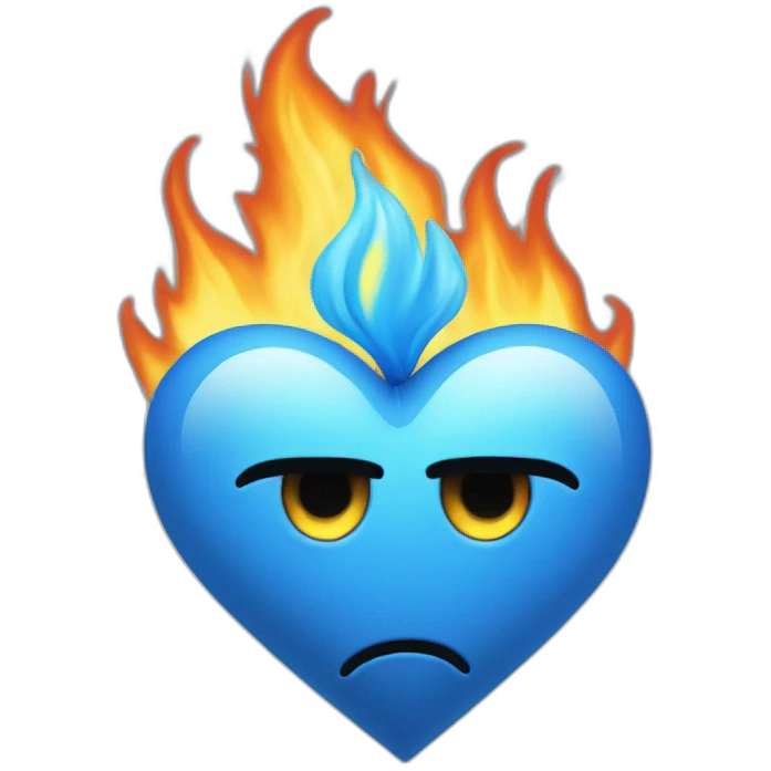 Burning Blue heart emoji