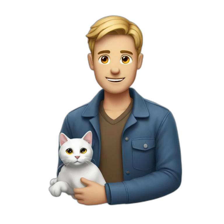 Un homme avec un chat emoji