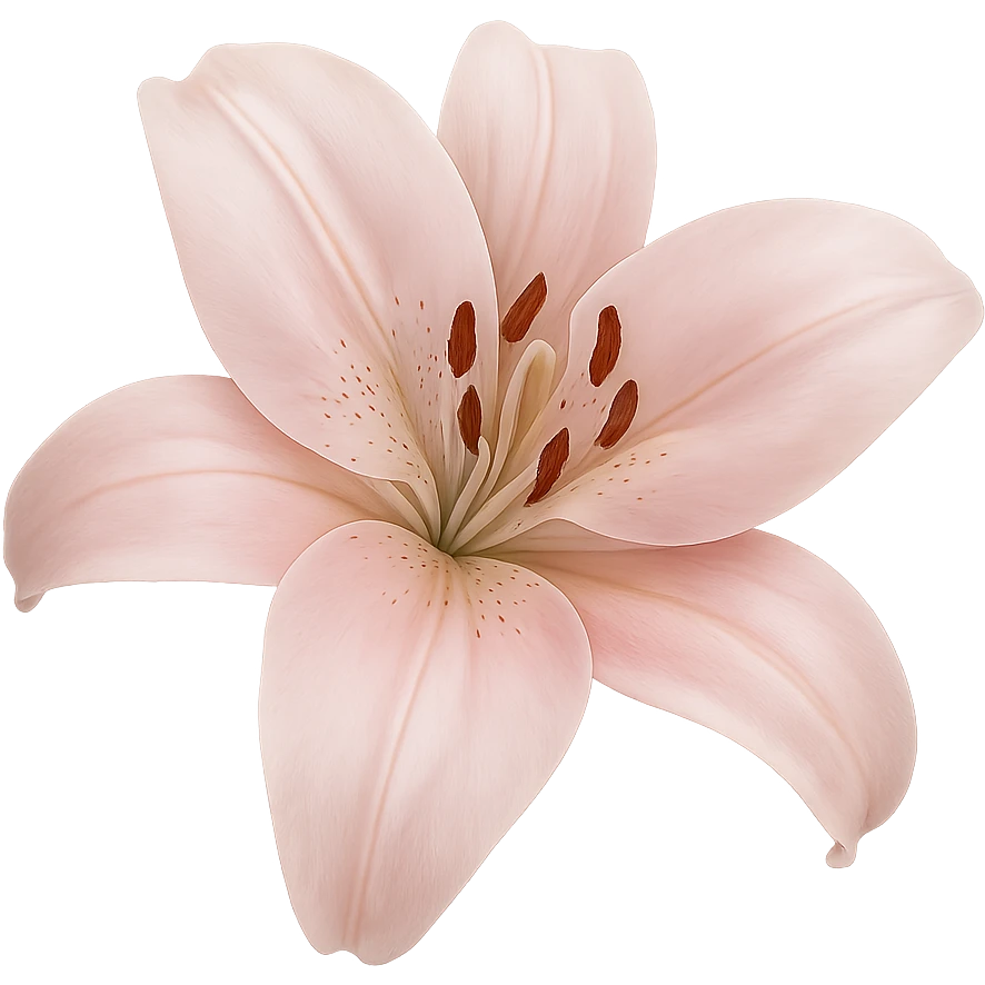 a realistic light pink lily, detailed petals and natural shading emoji