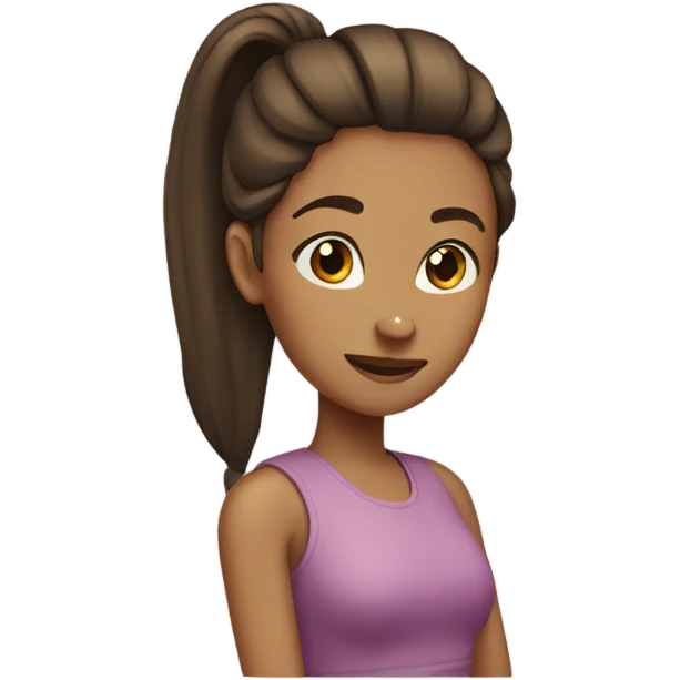 Woman with ponytail hair brown  emoji