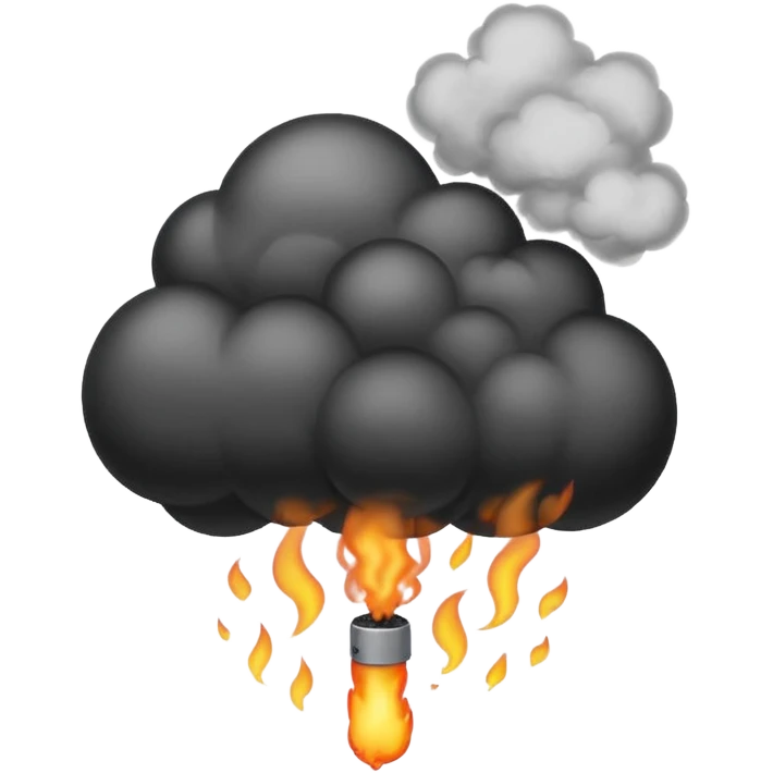 Smoke Bomb – Small black ball releasing a puff of smoke emoji