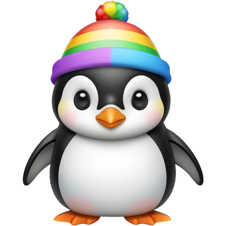 Penguin with a rainbow hat  emoji