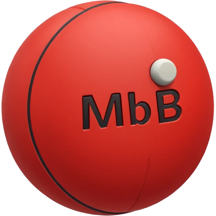 Pull-ball with MB written in the circle in on it emoji
