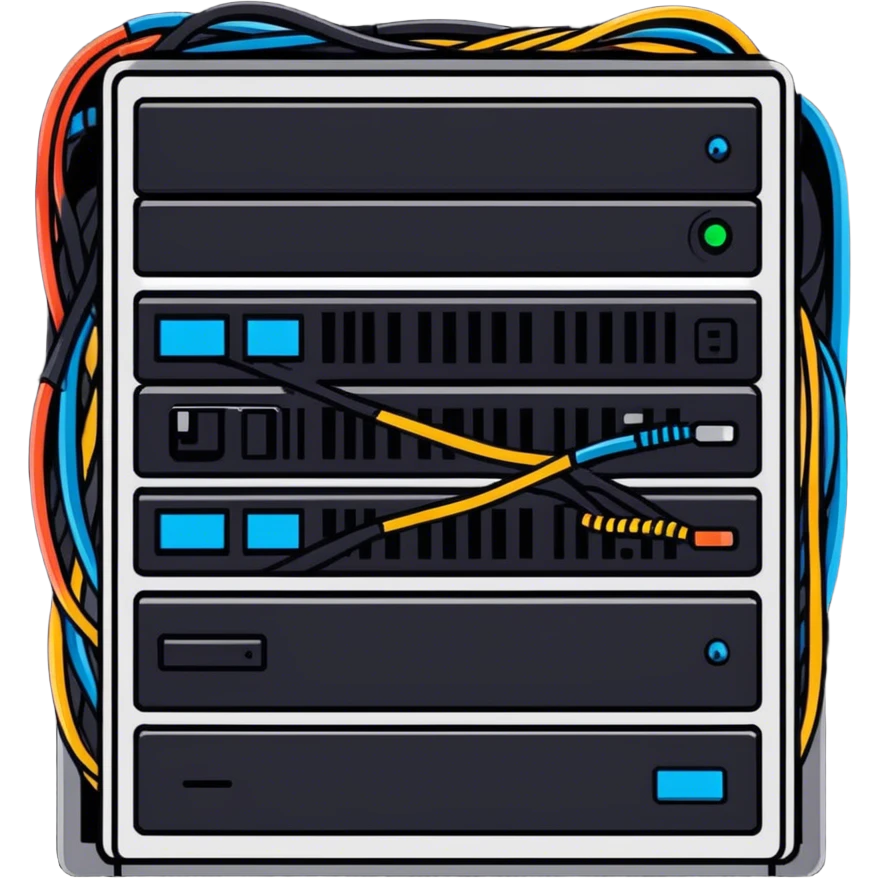 Messy IT network rack emoji