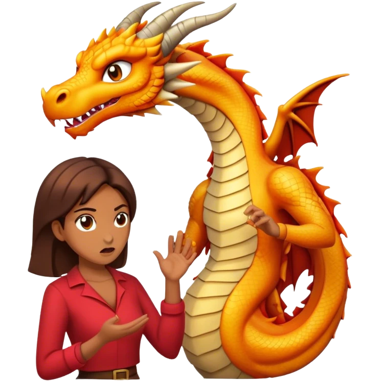 Une femme qui gronde un dragon emoji