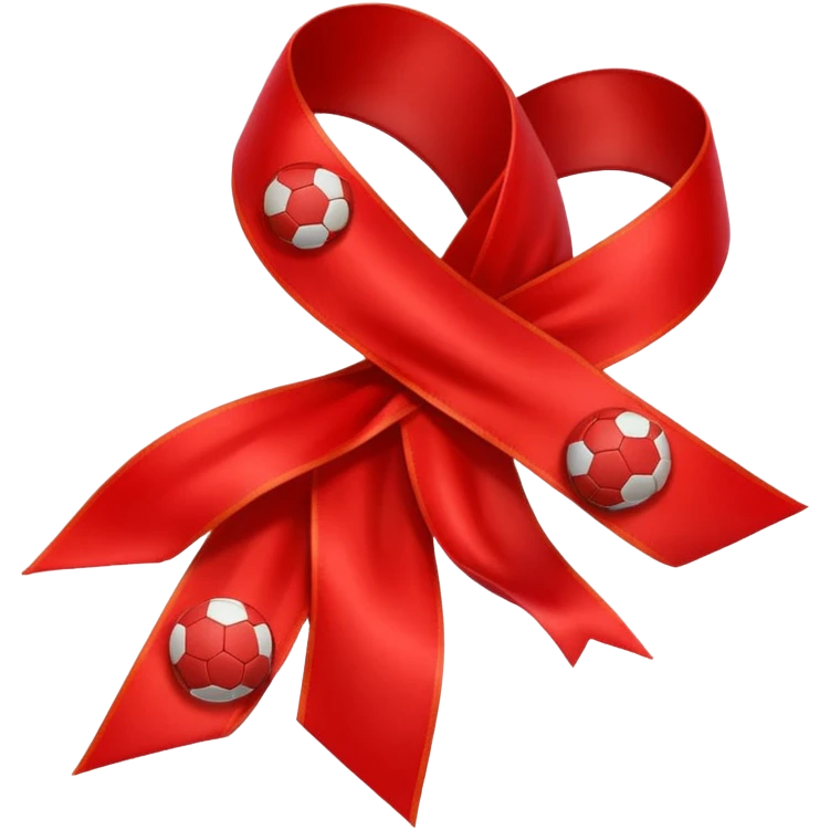ribbon with small football particle floating emoji