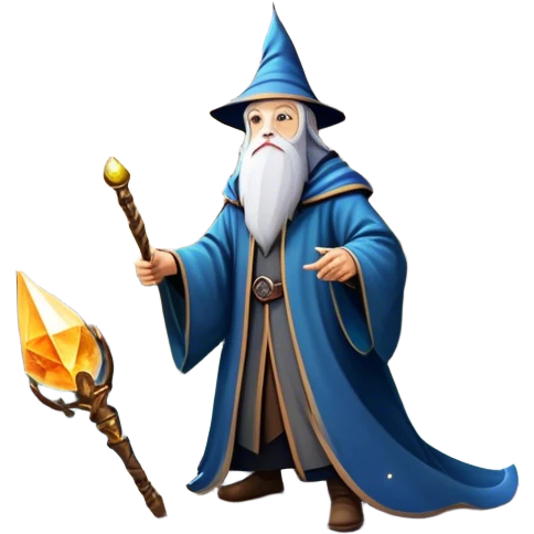 Icon for Fantasy and Sci-Fi Movies: A magical collage with flying dragons. futuristic spaceships. Stars and planets shimmer in the background with a mystical castle Hogvards and an ancient wizard holding a staff. The atmosphere is epic, otherworldly and adventurous. Transparent background. emoji