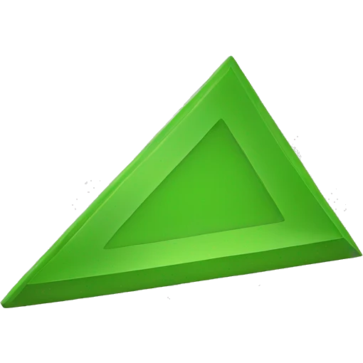 completely green triangle filled flat emoji