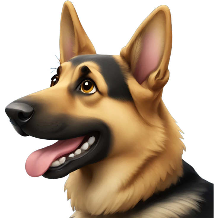 German shepherd smiling emoji
