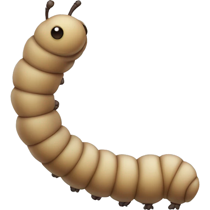 light brown thin caterpillar emoji