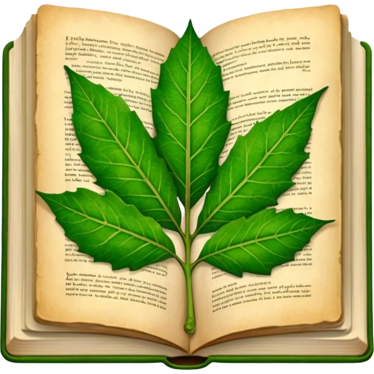 open textbook with a leaf inside emoji