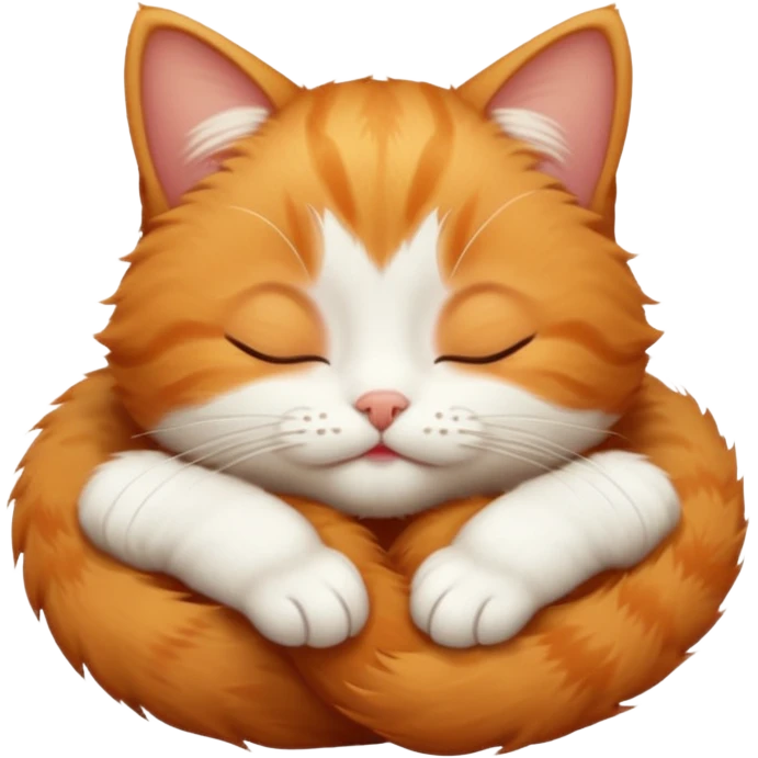 ginger and white small cat upside down with eyes closed emoji