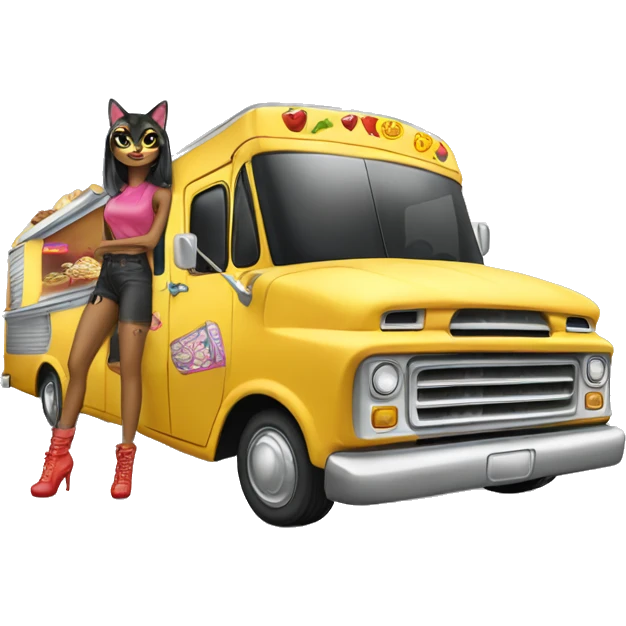 Catgirl’s lowrider food truck  emoji
