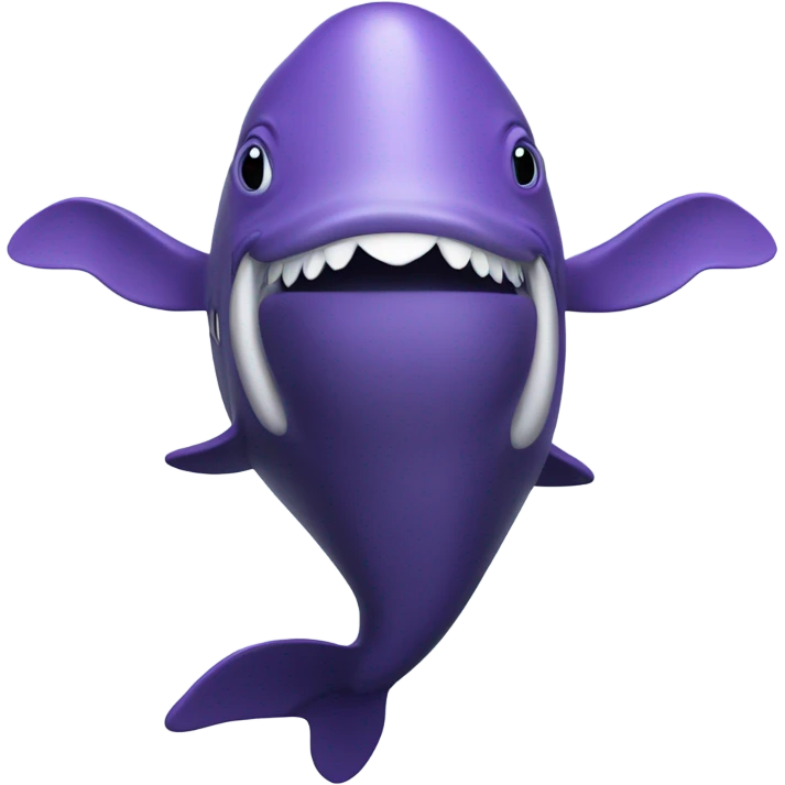 purple whale swimming with open mouth emoji