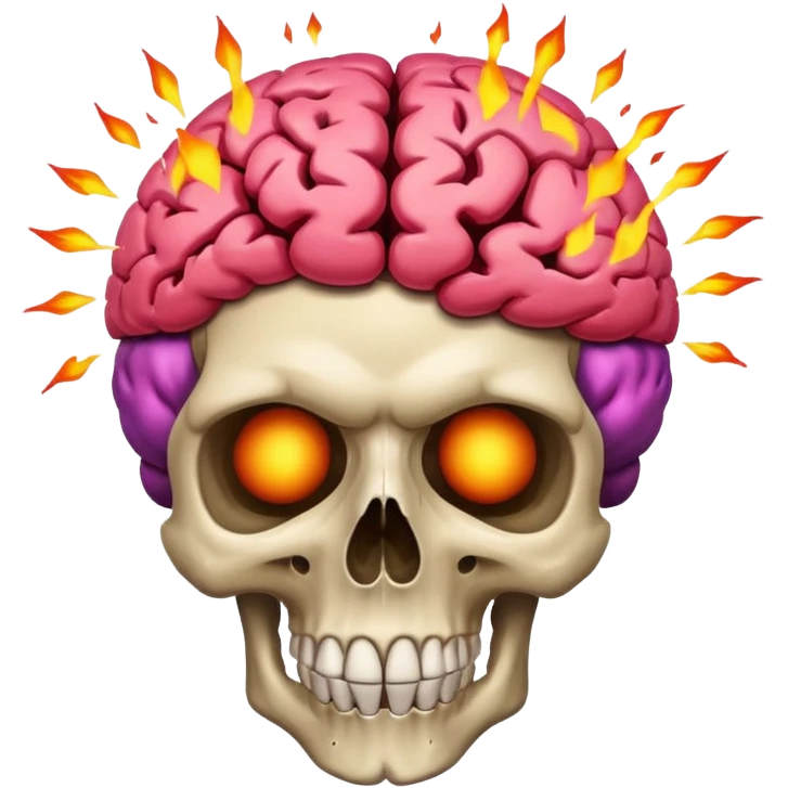 skull brain explosion emoji
