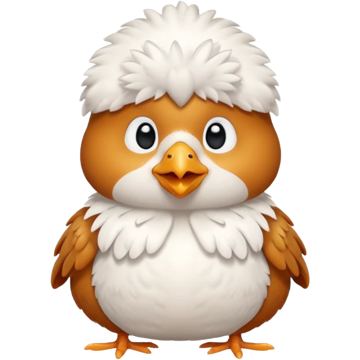 cute chicken sitting wearing a white pile vest emoji