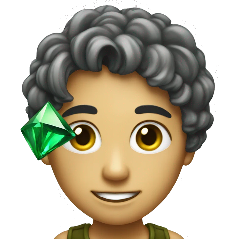 Eating emerald jewel emoji
