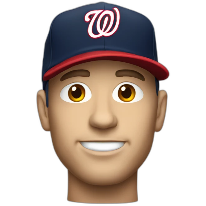 White Man with Washington nationals hat emoji