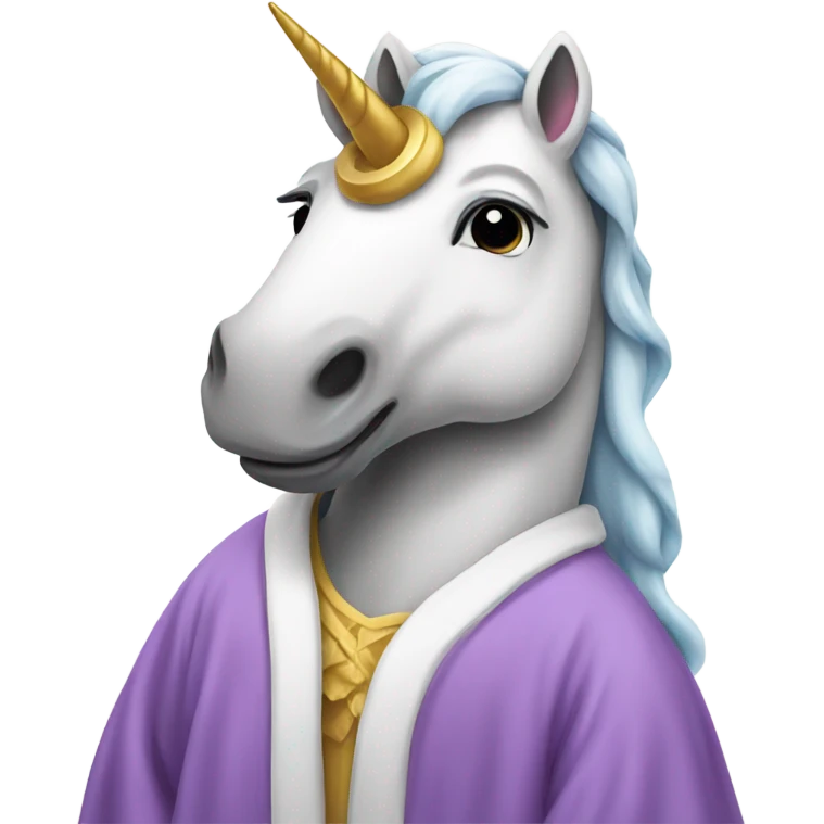 Unicorn with a robe on emoji