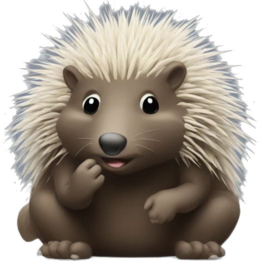 Porcupine blowing a kiss emoji