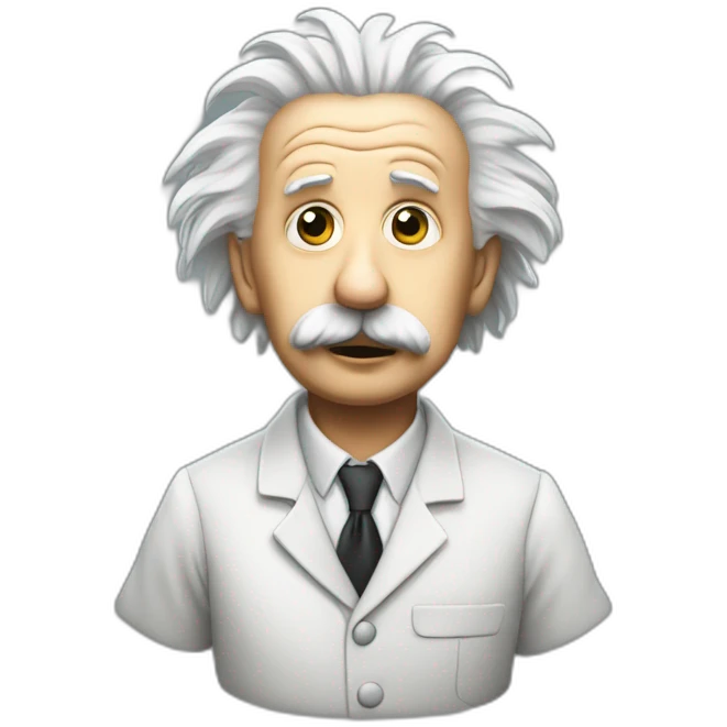 Einstein with interrogation symbol emoji