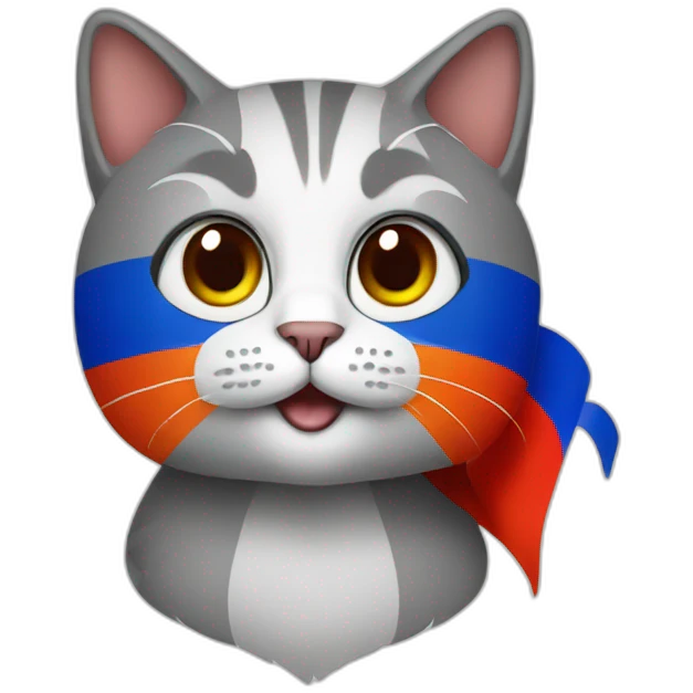 Cat with Armenian flag emoji