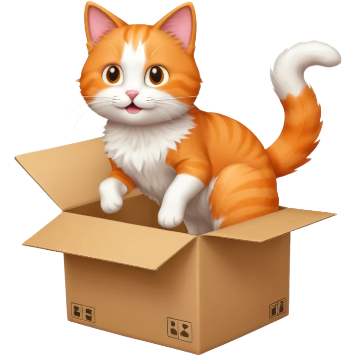 cat jumping inside into a box emoji