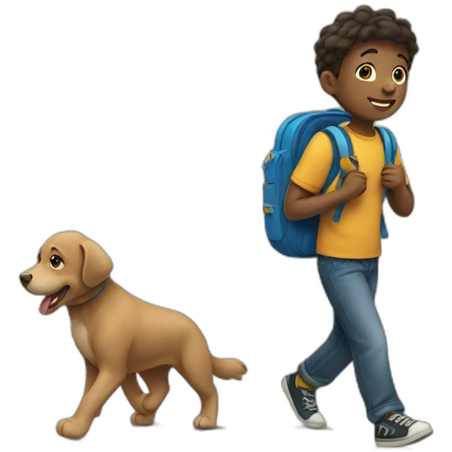 Boy going to school emoji